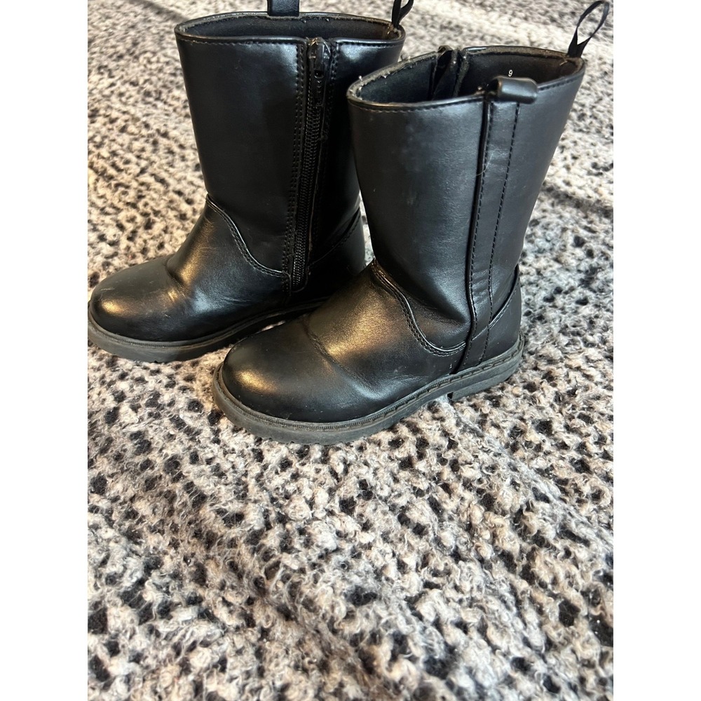 Girl's Black Old Navy Zip Up Boots Size 9‎